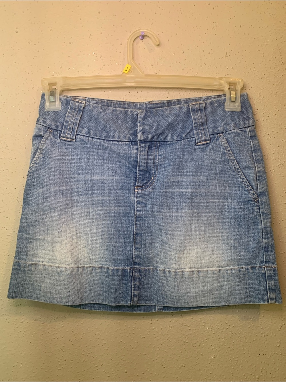 Guess Light Wash Denim Mini Skirt with Belt Loops